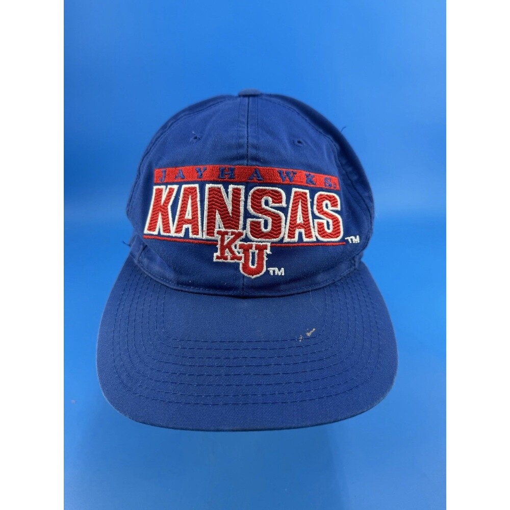 Vintage 90s Kansas Jayhawks Sports Specialties Snapback Hat Baseball Slouch Cap